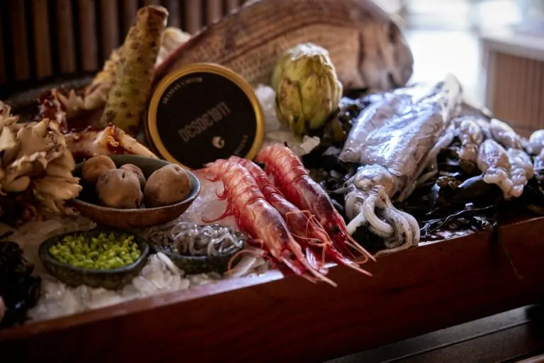 Mariscos frescos de la costa